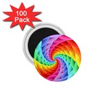 Psychedelic Rainbow Spiral 1.75  Magnet (100 pack) 