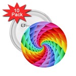 Psychedelic Rainbow Spiral 2.25  Button (10 pack)