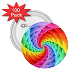 Psychedelic Rainbow Spiral 2.25  Button (100 pack)