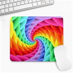 Psychedelic Rainbow Spiral Large Mousepad