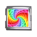 Psychedelic Rainbow Spiral Mega Link Italian Charm (18mm)