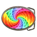 Psychedelic Rainbow Spiral Belt Buckle