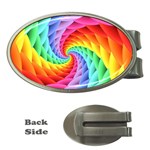 Psychedelic Rainbow Spiral Money Clip (Oval)