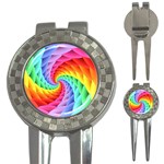 Psychedelic Rainbow Spiral 3-in-1 Golf Divot