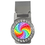 Psychedelic Rainbow Spiral Money Clip (CZ)