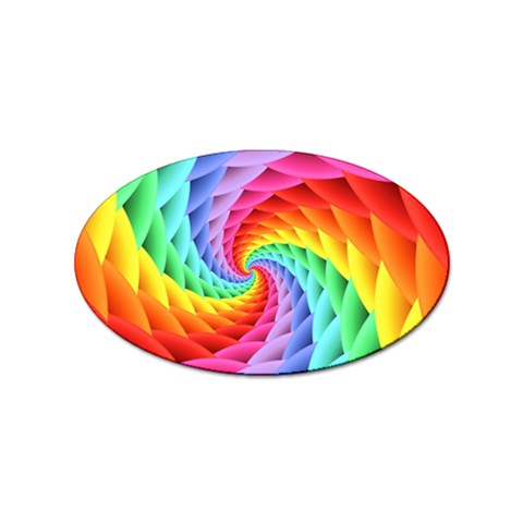 Psychedelic Rainbow Spiral Sticker (Oval) from ArtsNow.com Front