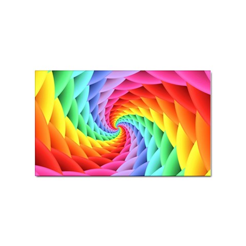 Psychedelic Rainbow Spiral Sticker (Rectangular) from ArtsNow.com Front