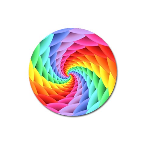 Psychedelic Rainbow Spiral Magnet 3  (Round) from ArtsNow.com Front