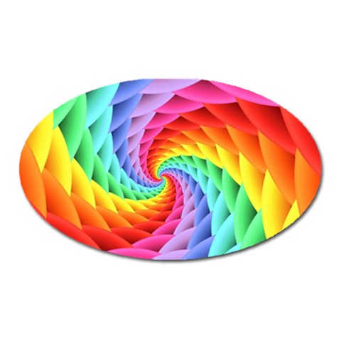 Psychedelic Rainbow Spiral Magnet (Oval) from ArtsNow.com Front