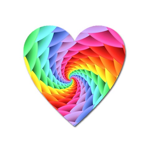 Psychedelic Rainbow Spiral Magnet (Heart) from ArtsNow.com Front