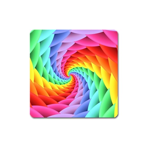 Psychedelic Rainbow Spiral Magnet (Square) from ArtsNow.com Front