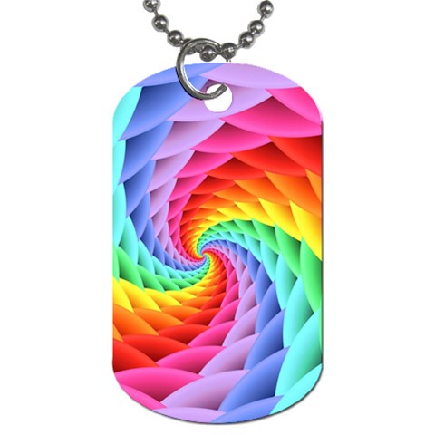 Psychedelic Rainbow Spiral Dog Tag (One Side) from ArtsNow.com Front