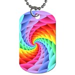 Psychedelic Rainbow Spiral Dog Tag (One Side)