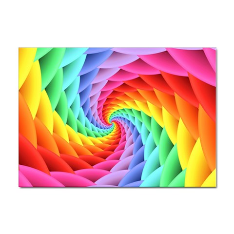 Psychedelic Rainbow Spiral Sticker A4 (10 pack) from ArtsNow.com Front