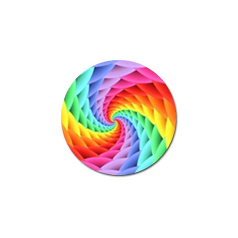 Psychedelic Rainbow Spiral Golf Ball Marker from ArtsNow.com Front