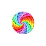 Psychedelic Rainbow Spiral Golf Ball Marker