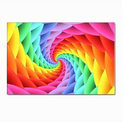 Psychedelic Rainbow Spiral Postcard 4 x 6  (Pkg of 10) from ArtsNow.com Front