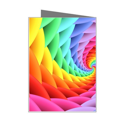 Psychedelic Rainbow Spiral Mini Greeting Card from ArtsNow.com Right