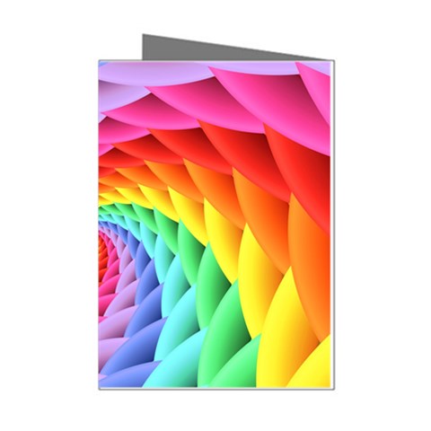 Psychedelic Rainbow Spiral Mini Greeting Cards (Pkg of 8) from ArtsNow.com Left