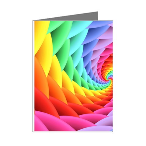 Psychedelic Rainbow Spiral Mini Greeting Cards (Pkg of 8) from ArtsNow.com Right