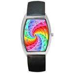 Psychedelic Rainbow Spiral Barrel Style Metal Watch