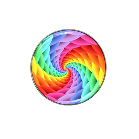 Psychedelic Rainbow Spiral Hat Clip Ball Marker from ArtsNow.com Front