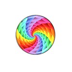 Psychedelic Rainbow Spiral Hat Clip Ball Marker