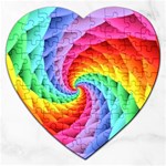 Psychedelic Rainbow Spiral Jigsaw Puzzle (Heart)