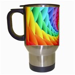 Psychedelic Rainbow Spiral Travel Mug (White)