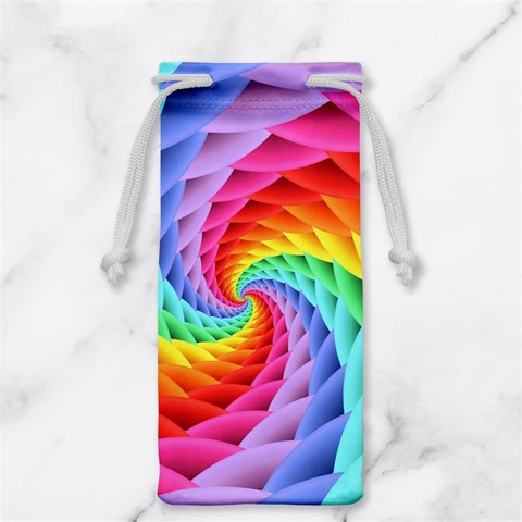 Psychedelic Rainbow Spiral Jewelry Bag from ArtsNow.com Front