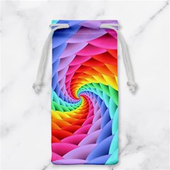 Psychedelic Rainbow Spiral Jewelry Bag from ArtsNow.com Front