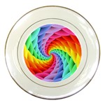 Psychedelic Rainbow Spiral Porcelain Plate