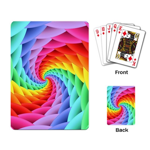 Psychedelic Rainbow Spiral Playing Cards Single Design from ArtsNow.com Back