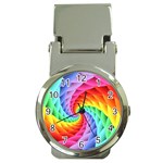 Psychedelic Rainbow Spiral Money Clip Watch