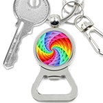 Psychedelic Rainbow Spiral Bottle Opener Key Chain