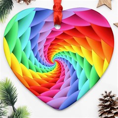 Psychedelic Rainbow Spiral Heart Ornament (Two Sides) from ArtsNow.com Back