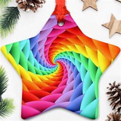 Psychedelic Rainbow Spiral Star Ornament (Two Sides) from ArtsNow.com Front