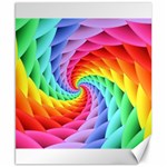 Psychedelic Rainbow Spiral Canvas 8  x 10 