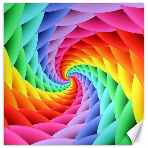 Psychedelic Rainbow Spiral Canvas 12  x 12  from ArtsNow.com 11.4 x11.56  Canvas - 1