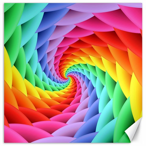 Psychedelic Rainbow Spiral Canvas 20  x 20  from ArtsNow.com 19 x19.27  Canvas - 1