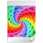 Psychedelic Rainbow Spiral Canvas 24  x 36 