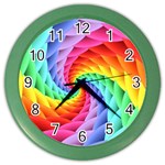 Psychedelic Rainbow Spiral Color Wall Clock