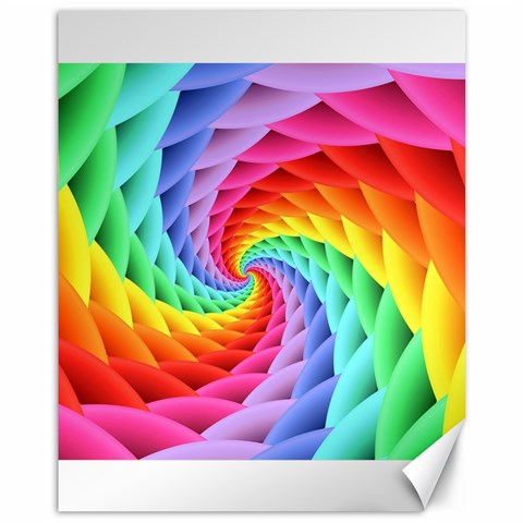 Psychedelic Rainbow Spiral Canvas 11  x 14  from ArtsNow.com 10.95 x13.48  Canvas - 1