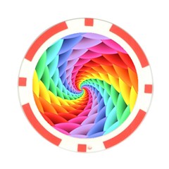 Psychedelic Rainbow Spiral Poker Chip Card Guard from ArtsNow.com Front