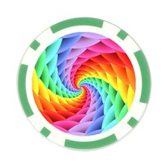 Psychedelic Rainbow Spiral Poker Chip Card Guard from ArtsNow.com Front