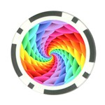 Psychedelic Rainbow Spiral Poker Chip Card Guard