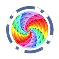 Psychedelic Rainbow Spiral Poker Chip Card Guard from ArtsNow.com Back