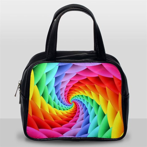 Psychedelic Rainbow Spiral Classic Handbag (One Side) from ArtsNow.com Front