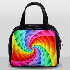 Psychedelic Rainbow Spiral Classic Handbag (Two Sides) from ArtsNow.com Front