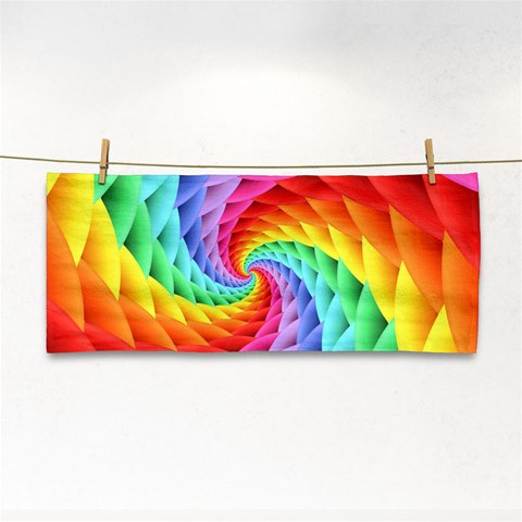 Psychedelic Rainbow Spiral Hand Towel from ArtsNow.com Front